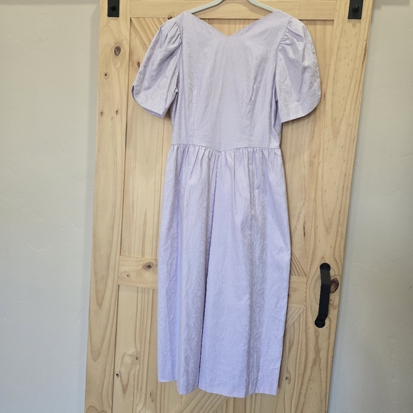 Lanz Originals Dresses & Skirts - VTG 80s LANZ Lilac Lavender Cottagecore Puff Sleeve Bowback Maxi Dress Womens 14